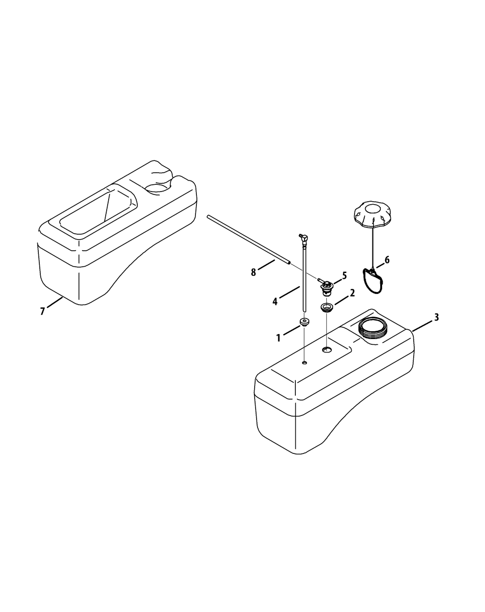 Fuel Tank Diagram and Parts List for Z-FORCES60 (17AI5GHD-17AI5GHD010)(2012) Cub Cadet Lawn Tractor